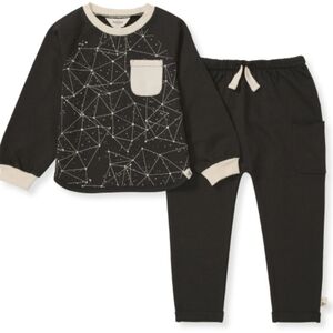 BURT'S BEES BABY Boys organic sweatshirt & pant set 3-6MOS NEW